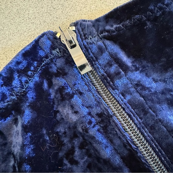 Blue Velvet Knee-High Boots - Picture 6 of 14